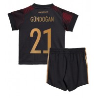 Camiseta Alemania Ilkay Gundogan #21 Segunda Equipación Replica Mundial 2022 para niños mangas cortas (+ Pantalones cortos)